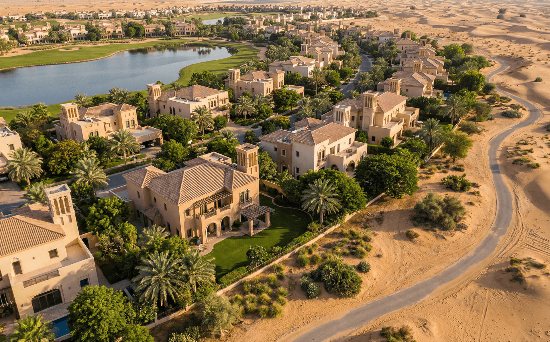 نمای ویلاهای عربین رنچز دبی