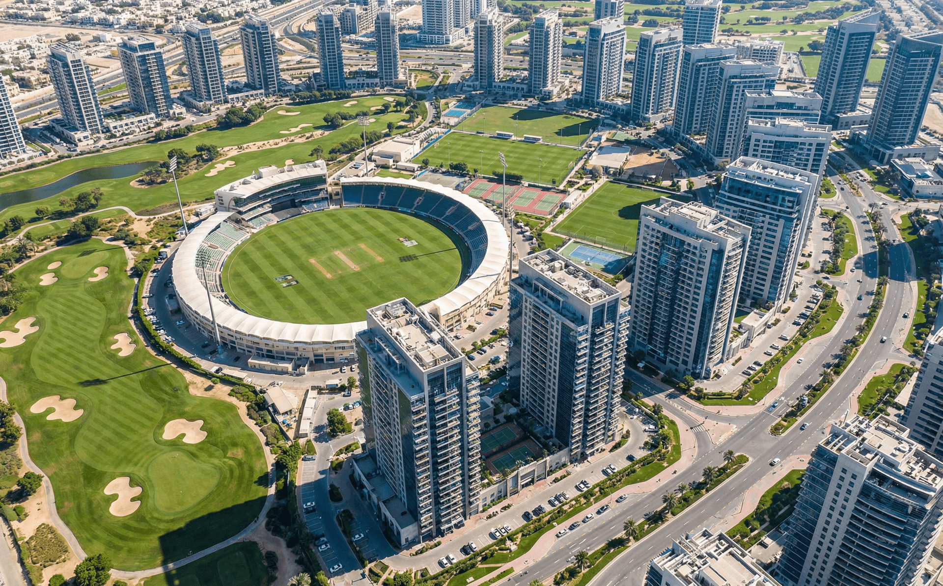 نمای اسپورتس سیتی و استادیوم کریکت