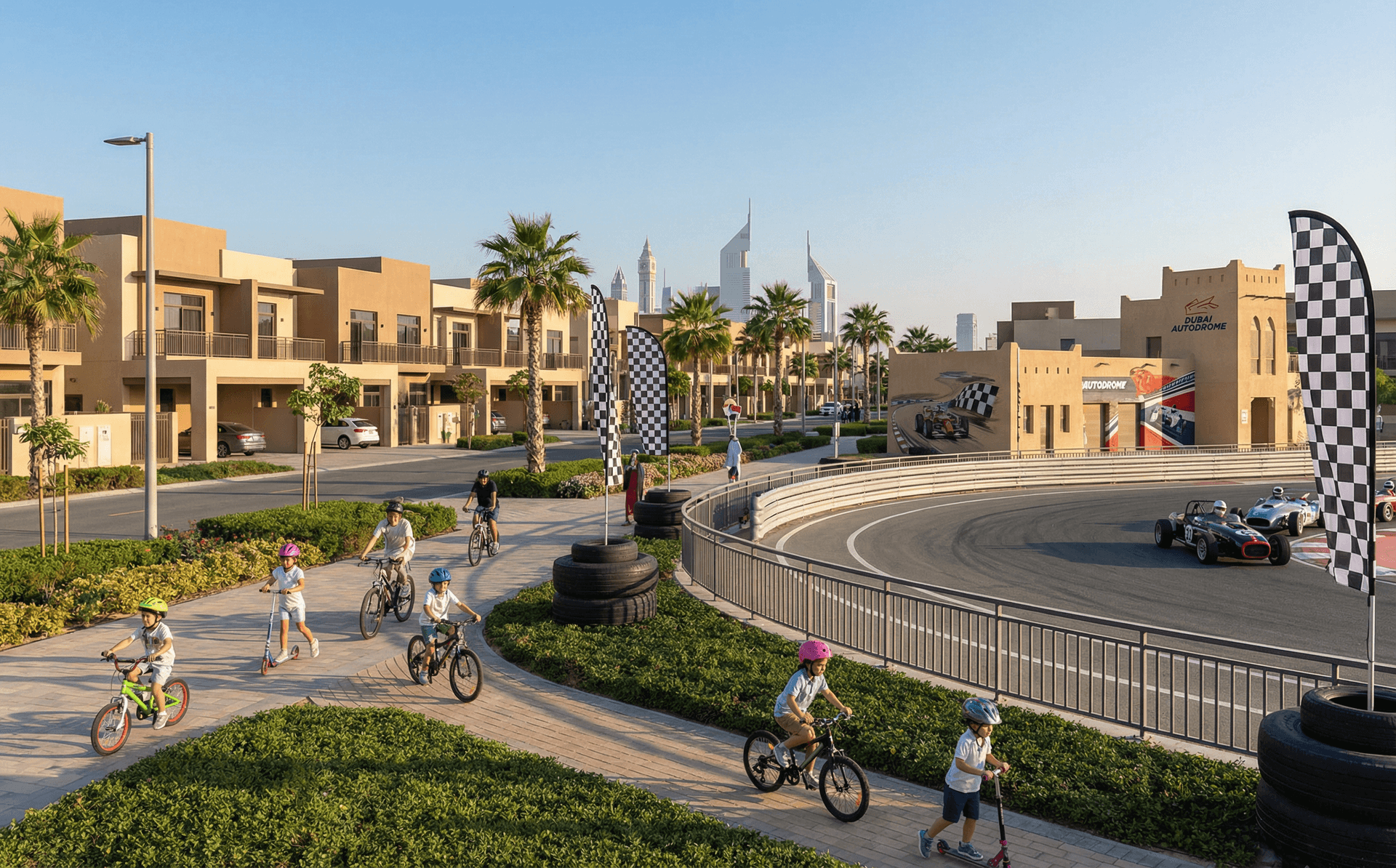 نمای موتور سیتی و پیست اتودروم دبی